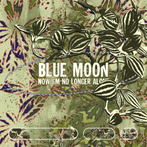 Travail de retouche photo sur base de pilea avec la phrase "Blue moon, now I'm no longer alone" issu de la musique Blue Moon de Billie Holiday